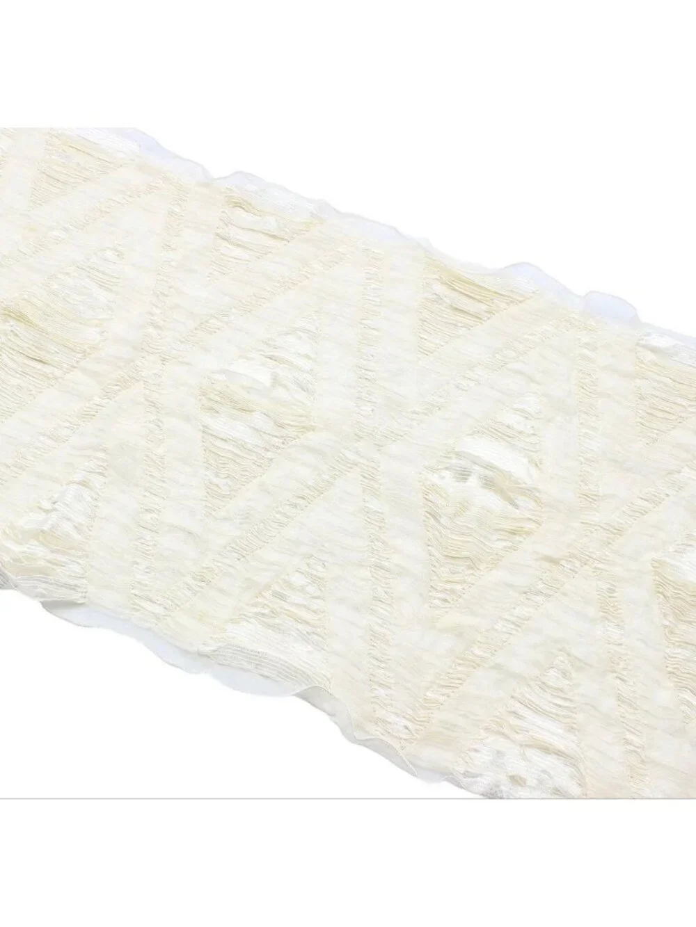 Gucci Silk Shawl Scarf Pleated Ivory